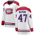 Fanatics Branded Montreal Canadiens Women's Louie Belpedio Breakaway White Away NHL Jersey