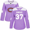 Adidas Montreal Canadiens Women's Keith Kinkaid Authentic Purple Fights Cancer Practice NHL Jersey