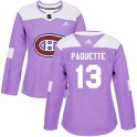 Adidas Montreal Canadiens Women's Cedric Paquette Authentic Purple Fights Cancer Practice NHL Jersey