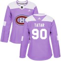 Adidas Montreal Canadiens Women's Tomas Tatar Authentic Purple Fights Cancer Practice NHL Jersey
