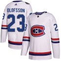 Adidas Montreal Canadiens Men's Gustav Olofsson Authentic White 2017 100 Classic NHL Jersey