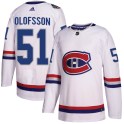 Adidas Montreal Canadiens Men's Gustav Olofsson Authentic White ized 2017 100 Classic NHL Jersey