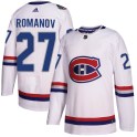 Adidas Montreal Canadiens Men's Alexander Romanov Authentic White 2017 100 Classic NHL Jersey