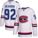 Adidas Montreal Canadiens Youth Nicolas Beaudin Authentic White 2017 100 Classic NHL Jersey