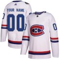 Adidas Montreal Canadiens Youth Custom Authentic White Custom 2017 100 Classic NHL Jersey