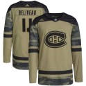 Adidas Montreal Canadiens Youth Jean Beliveau Authentic Camo Military Appreciation Practice NHL Jersey