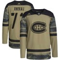 Adidas Montreal Canadiens Youth Arber Xhekaj Authentic Camo Military Appreciation Practice NHL Jersey