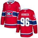 Adidas Montreal Canadiens Men's Hayden Verbeek Authentic Red Home NHL Jersey