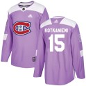 Adidas Montreal Canadiens Men's Jesperi Kotkaniemi Authentic Purple Fights Cancer Practice NHL Jersey