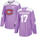 Adidas Montreal Canadiens Men's Ilya Kovalchuk Authentic Purple Fights Cancer Practice NHL Jersey