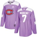 Adidas Montreal Canadiens Men's Howie Morenz Authentic Purple Fights Cancer Practice NHL Jersey