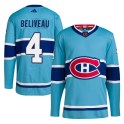 Adidas Montreal Canadiens Men's Jean Beliveau Authentic Light Blue Reverse Retro 2.0 NHL Jersey