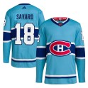 Adidas Montreal Canadiens Men's Serge Savard Authentic Light Blue Reverse Retro 2.0 NHL Jersey