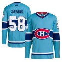 Adidas Montreal Canadiens Men's David Savard Authentic Light Blue Reverse Retro 2.0 NHL Jersey