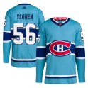 Adidas Montreal Canadiens Men's Jesse Ylonen Authentic Light Blue Reverse Retro 2.0 NHL Jersey