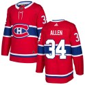 Adidas Montreal Canadiens Youth Jake Allen Authentic Red Home NHL Jersey