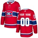 Adidas Montreal Canadiens Youth Custom Authentic Red Custom Home NHL Jersey