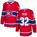 Adidas Montreal Canadiens Youth Christian Folin Authentic Red Home NHL Jersey