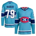 Adidas Montreal Canadiens Youth Andrei Markov Authentic Light Blue Reverse Retro 2.0 NHL Jersey