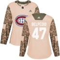 Adidas Montreal Canadiens Women's Louie Belpedio Authentic Camo Veterans Day Practice NHL Jersey