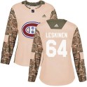Adidas Montreal Canadiens Women's Otto Leskinen Authentic Camo Veterans Day Practice NHL Jersey