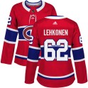 Adidas Montreal Canadiens Women's Artturi Lehkonen Authentic Red Home NHL Jersey