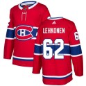 Adidas Montreal Canadiens Youth Artturi Lehkonen Authentic Red Home NHL Jersey