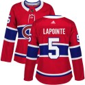 Adidas Montreal Canadiens Women's Guy Lapointe Authentic Red Home NHL Jersey