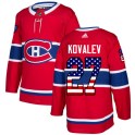 Adidas Montreal Canadiens Men's Alexei Kovalev Authentic Red USA Flag Fashion NHL Jersey