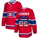 Adidas Montreal Canadiens Men's Artturi Lehkonen Authentic Red USA Flag Fashion NHL Jersey