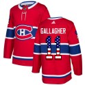 Adidas Montreal Canadiens Men's Brendan Gallagher Authentic Red USA Flag Fashion NHL Jersey