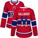Adidas Montreal Canadiens Women's Brendan Gallagher Authentic Red USA Flag Fashion NHL Jersey