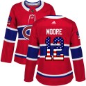 Adidas Montreal Canadiens Women's Dickie Moore Authentic Red USA Flag Fashion NHL Jersey