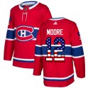 Adidas Montreal Canadiens Youth Dickie Moore Authentic Red USA Flag Fashion NHL Jersey