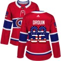 Adidas Montreal Canadiens Women's Jonathan Drouin Authentic Red USA Flag Fashion NHL Jersey