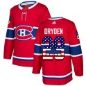 Adidas Montreal Canadiens Men's Ken Dryden Authentic Red USA Flag Fashion NHL Jersey
