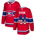 Adidas Montreal Canadiens Men's Paul Byron Authentic Red USA Flag Fashion NHL Jersey