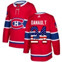 Adidas Montreal Canadiens Youth Phillip Danault Authentic Red USA Flag Fashion NHL Jersey