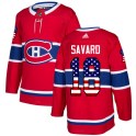 Adidas Montreal Canadiens Men's Serge Savard Authentic Red USA Flag Fashion NHL Jersey