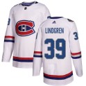 Adidas Montreal Canadiens Men's Charlie Lindgren Authentic White 2017 100 Classic NHL Jersey