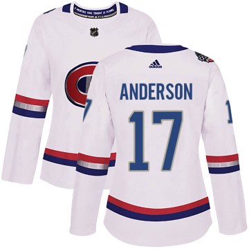 Adidas Montreal Canadiens Women's Josh Anderson Authentic White 2017 100 Classic NHL Jersey