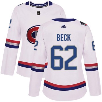 Adidas Montreal Canadiens Women's Owen Beck Authentic White 2017 100 Classic NHL Jersey