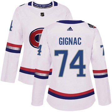 Adidas Montreal Canadiens Women's Brandon Gignac Authentic White 2017 100 Classic NHL Jersey
