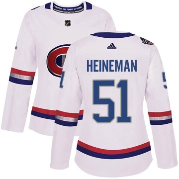 Adidas Montreal Canadiens Women's Emil Heineman Authentic White 2017 100 Classic NHL Jersey