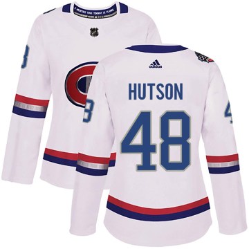 Adidas Montreal Canadiens Women's Lane Hutson Authentic White 2017 100 Classic NHL Jersey