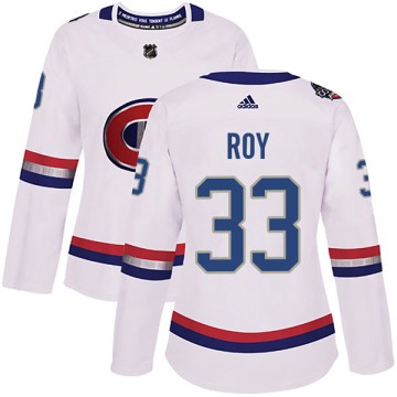 Adidas Montreal Canadiens Women's Patrick Roy Authentic White 2017 100 Classic NHL Jersey