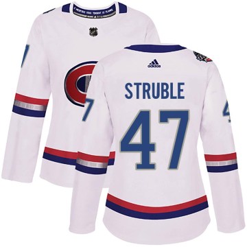 Adidas Montreal Canadiens Women's Jayden Struble Authentic White 2017 100 Classic NHL Jersey