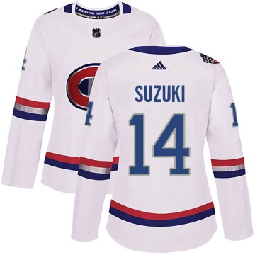 Adidas Montreal Canadiens Women's Nick Suzuki Authentic White 2017 100 Classic NHL Jersey