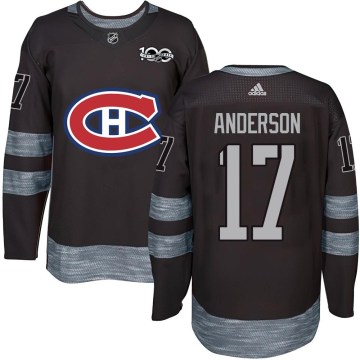 Montreal Canadiens Men's Josh Anderson Authentic Black 1917-2017 100th Anniversary NHL Jersey