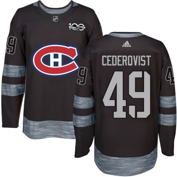 Montreal Canadiens Men's Filip Cederqvist Authentic Black 1917-2017 100th Anniversary NHL Jersey